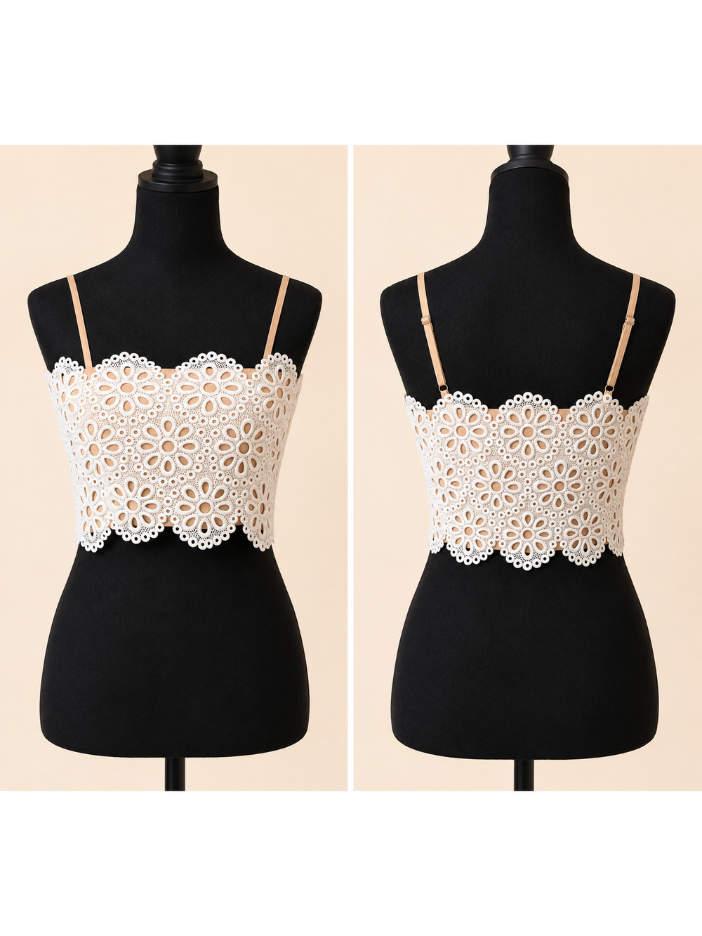 Lucky Paris M Daisy Eyelet Crop Top Coquette Cottagecore Whimsical Bridal NWT
